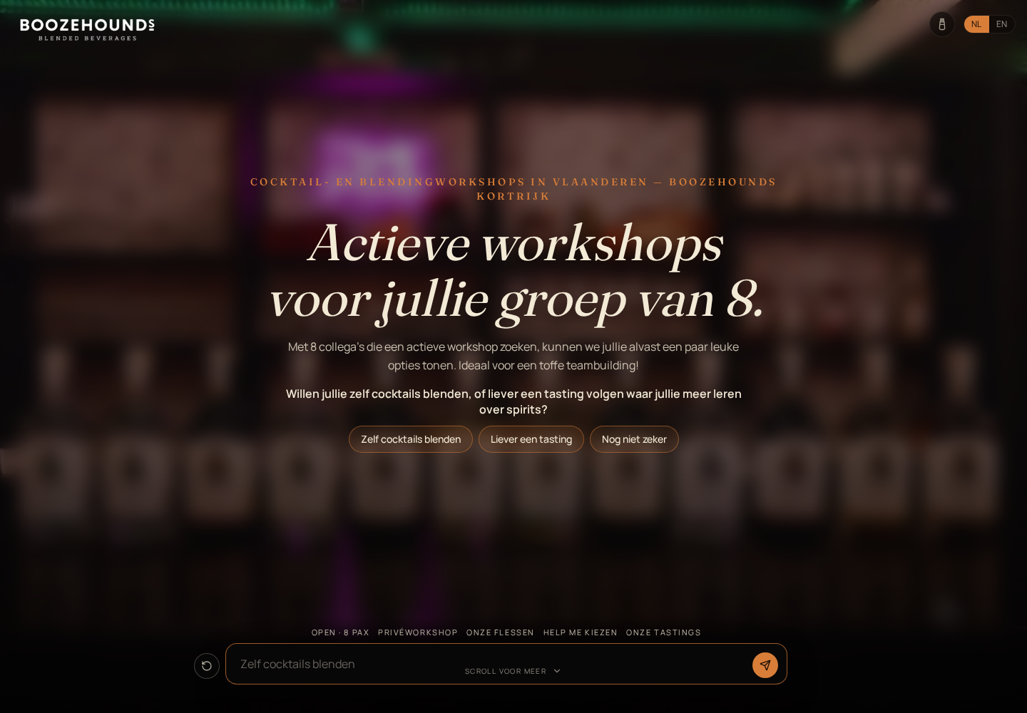 Boozehounds — AI-Guided Workshop Booking — Conversation-led workshop discovery
