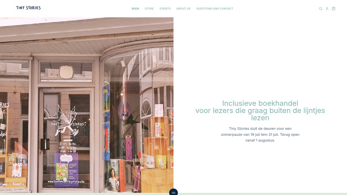 Boekhandel Tiny Stories — Onafhankelijke boekhandel · Gemeenschap
